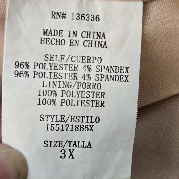 Vintage Y2k DEB Rose Gold Sequin Stretchy Mini Glam Club Dress 3X Double V Neck - Picture 8 of 8